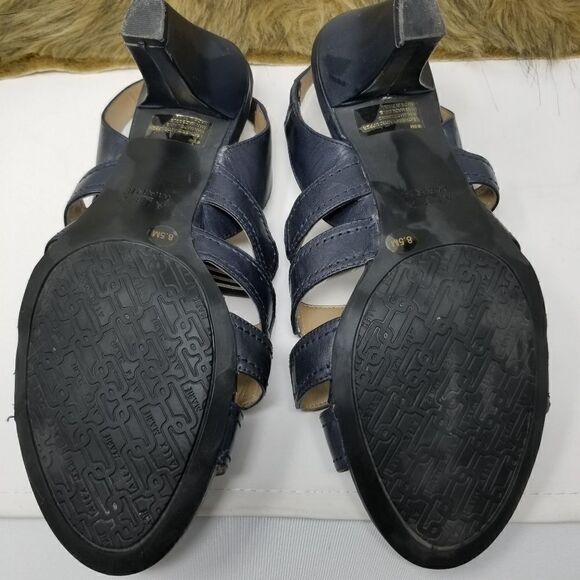 Alex Marie Navy Blue Striped Strappy Sandals. - Picture 4 of 6